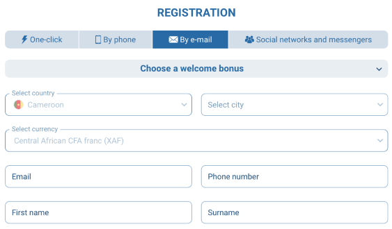 Complete the Registration Form at 1xBet Complete the Registration Form