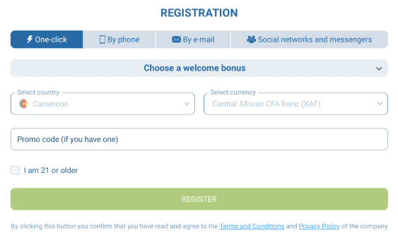 How to register by one-click at 1xBet Registration By one-click